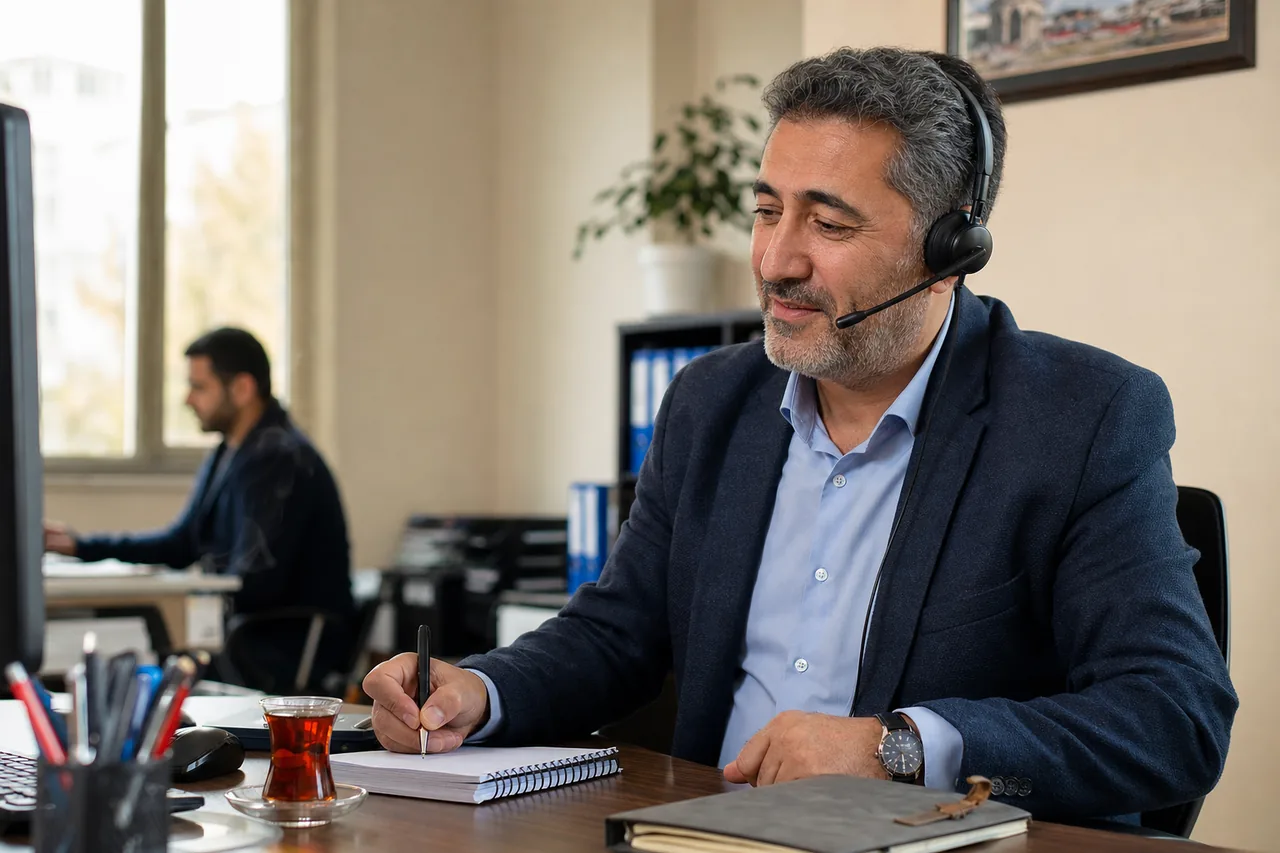 CODEGA müşteri danışmanı telefonda talep notu alıyor